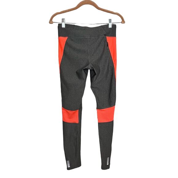 Under Armour Women's Legging Size Medium Gray/Corral Stretch Side Hem Zipper - Picture 2 of 10